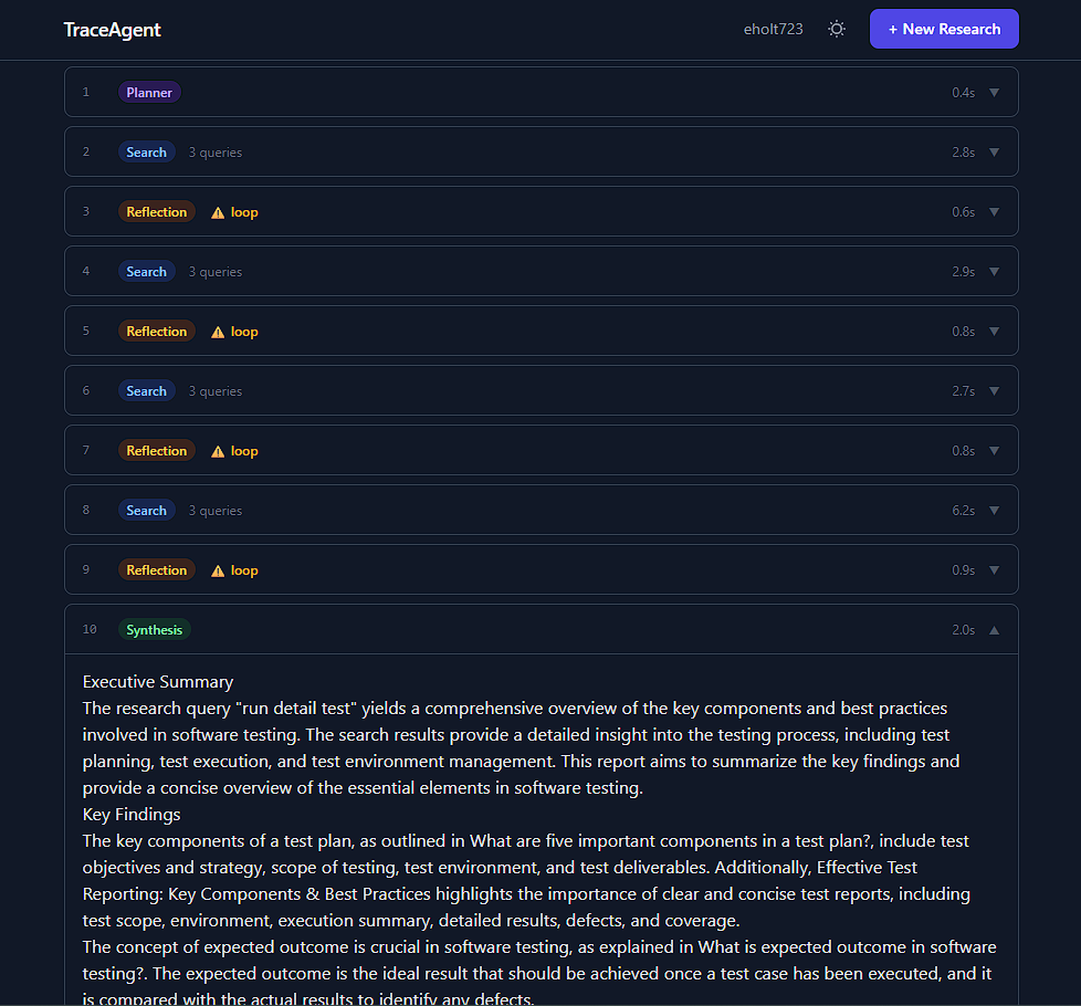 TraceAgent Observable Agentic Research Platform